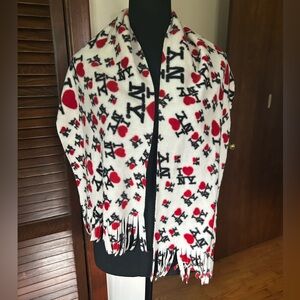 White and Red NY Patterned Scarf